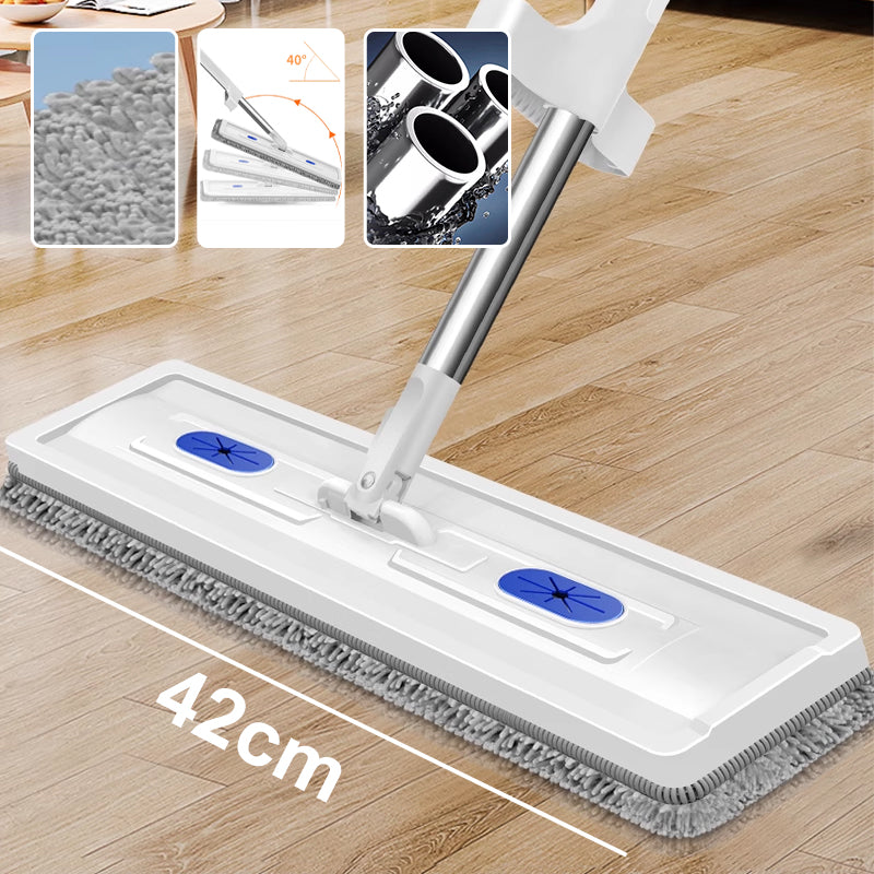 🧼🌀 Upgraded Chenille Flat Mop! 3s Water Absorption + 180° Floor-Hugging. Zero Blind Spots Cleaning 🚀