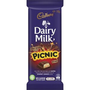 Cadbury Dairy Milk Chocolate Block Packed with Picnic 5 Pack, 5 x 170g
