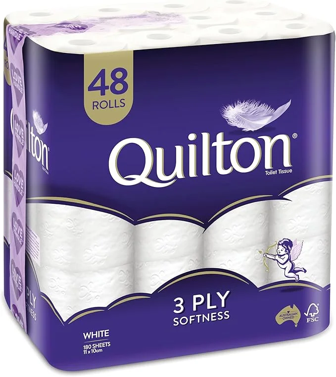 Quilton 3-Ply Toilet Tissue 48 Pack (1 x 48 Rolls)